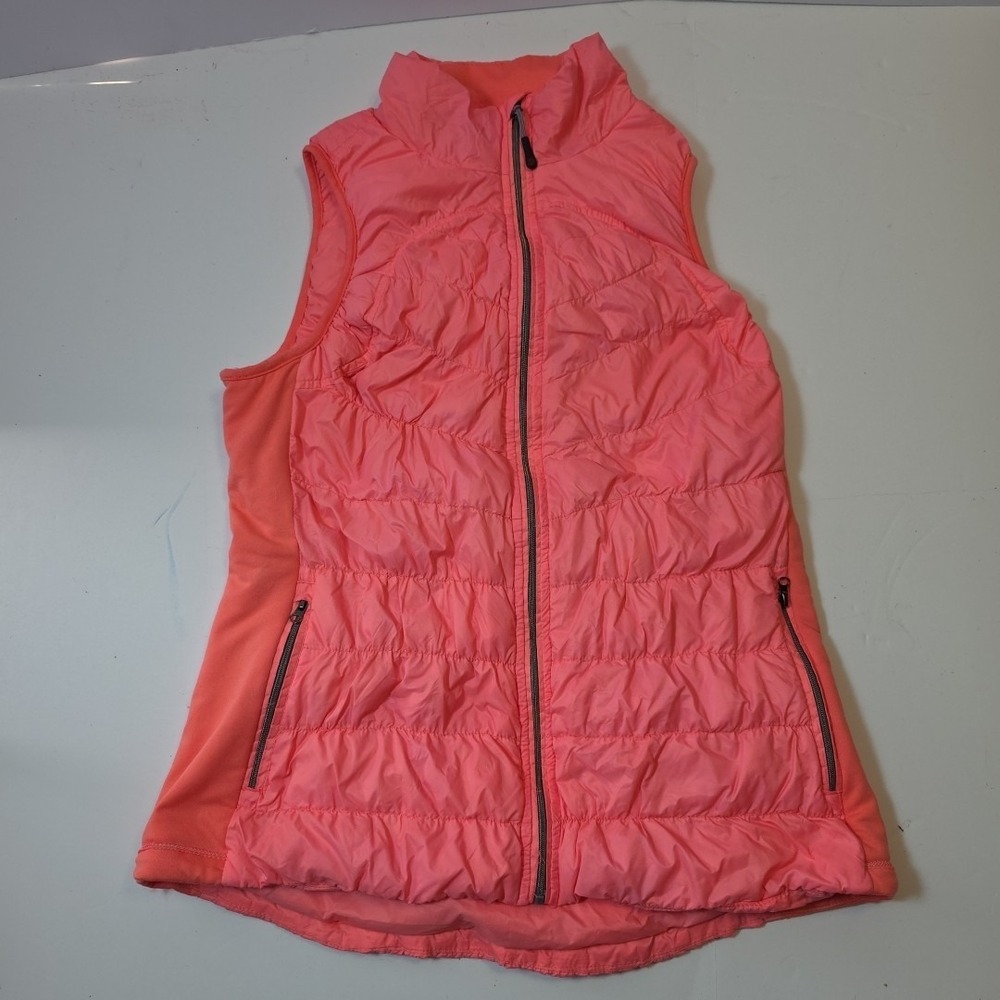 Tangerine Puffer Vest‎ Pink CoralQuilted Full Zip Down Outdoor Coat Women Medium